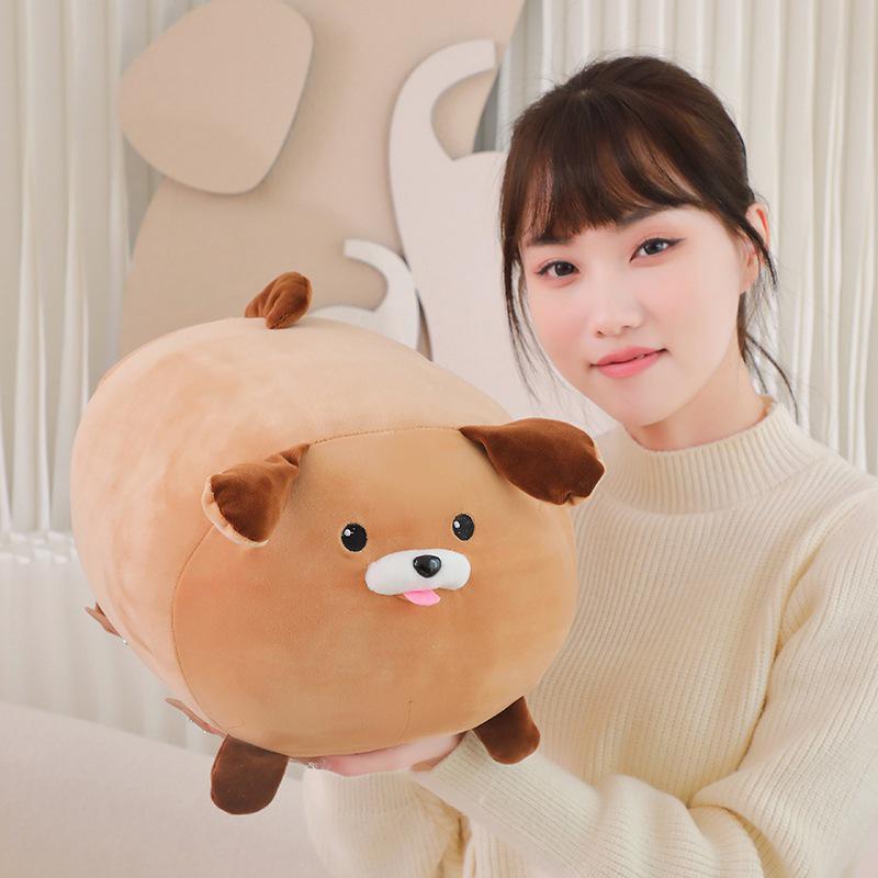 Cute Two-Color Dog Plush Pillow: Soft Animal Hug Cushion