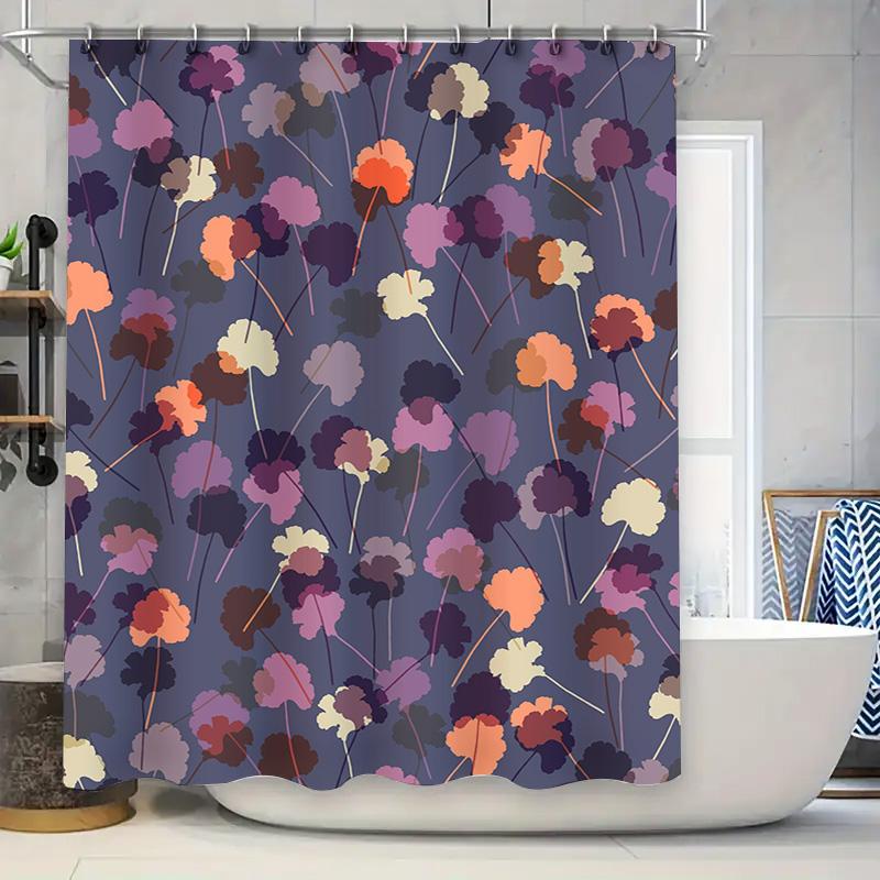 

Vibrant Floral Shower Curtain Bath Decor For Modern Bathroom W60H190(CM)-1 Pcs