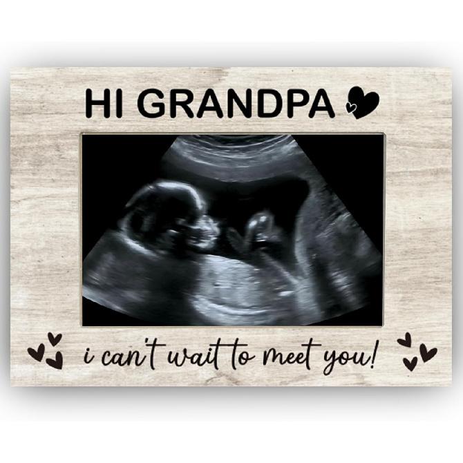 Grandpa, I Can t Wait to Meet You Baby Sonogram Picture Frame, Baby Ultrasound Photo Frame Gifts for New Grandpa, Gifts from Grandkids, 4x6 inch