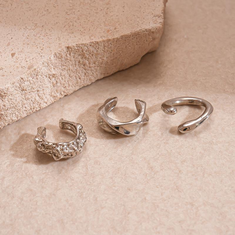 3 Stuks Onregelmatige Clipoorbellen voor Vrouwen Prachtig Geometrisch Rond Oor Cuffs Set Trendy Simpel Punk Vintage Veelzijdige Sieraden Cadeau