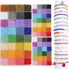 Regenbogen Perlen Set: 24-32 Fächer Box mit 3mm Runden Perlen für DIY Schmuck und Armbänder.