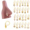 Henson Jewelry Heart & Star Zirconia Pendant Earrings and Nose Rings