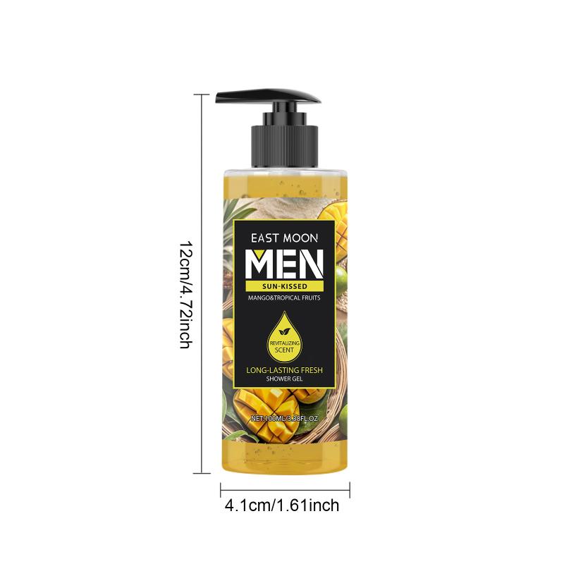 Men Deep Cleansing Body Wash Eucalyptus Coconut Oil Control Shower Gel Refreshing Long Lasting Fragrance for Fitness Routine Bath 100ml