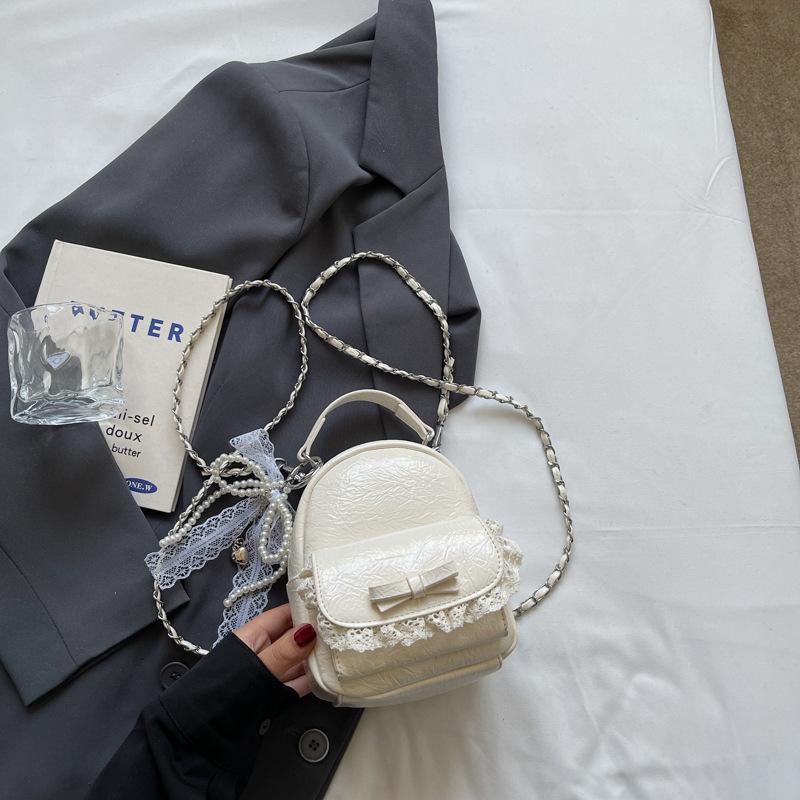 Korean sweet and cute backpack women's 2025 new fashion love lace backpack college style handbag