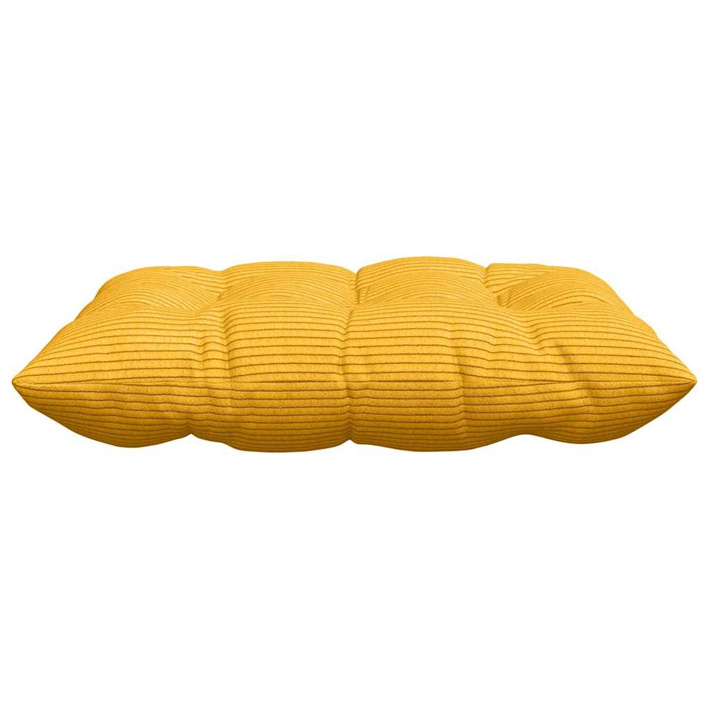 Seat Cushion Set 4 Pcs Light Yellow 40 X 40 X 6 Cm Cord Fabric