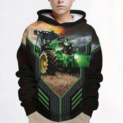 Hoodies Truck Tractors 3D Print Streetwear Boy Girl Fashion Sweatshirts Oversized Hoodie Kids Pullovers Car Tractor Tracksuits