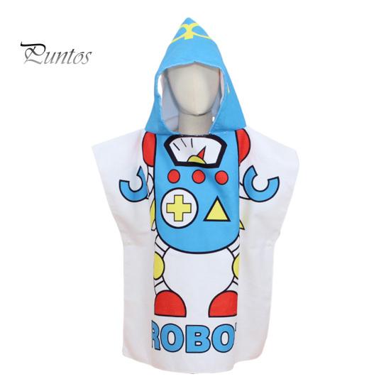 Children Bath Towel Cartoon Printing Kids Beadch Hooded Bath Wrap Poncho Quick-drying Super Absorbent Swimming Towel Windproof Wearable Towel Toddler