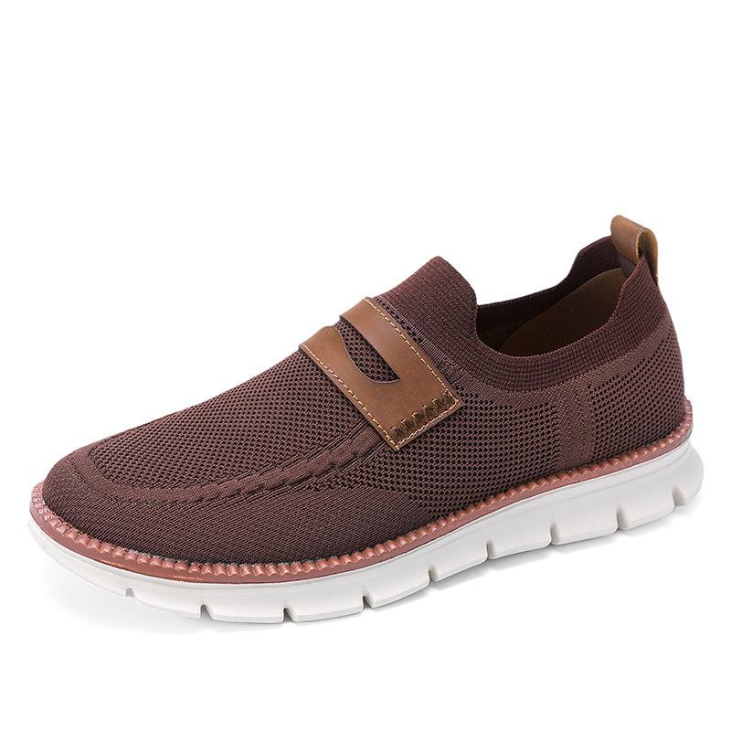 Versatile Fly-woven Shoes Fashion Casual Shoes Summer New One-pedal Lazy Men's Shoes Comfortable Large Size Loafers