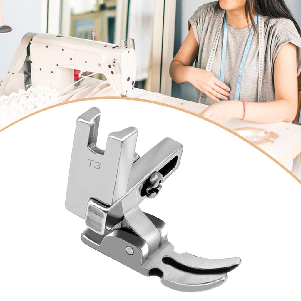 Multi Functional Sewing Machine Foot Steel Pressing Accessory Zipper Guide for Domestic and Industrial Applications