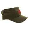 Retro Chinese Fabric Red Star Cotton Unisex Military Hats Army Cap Green Flat Patrol