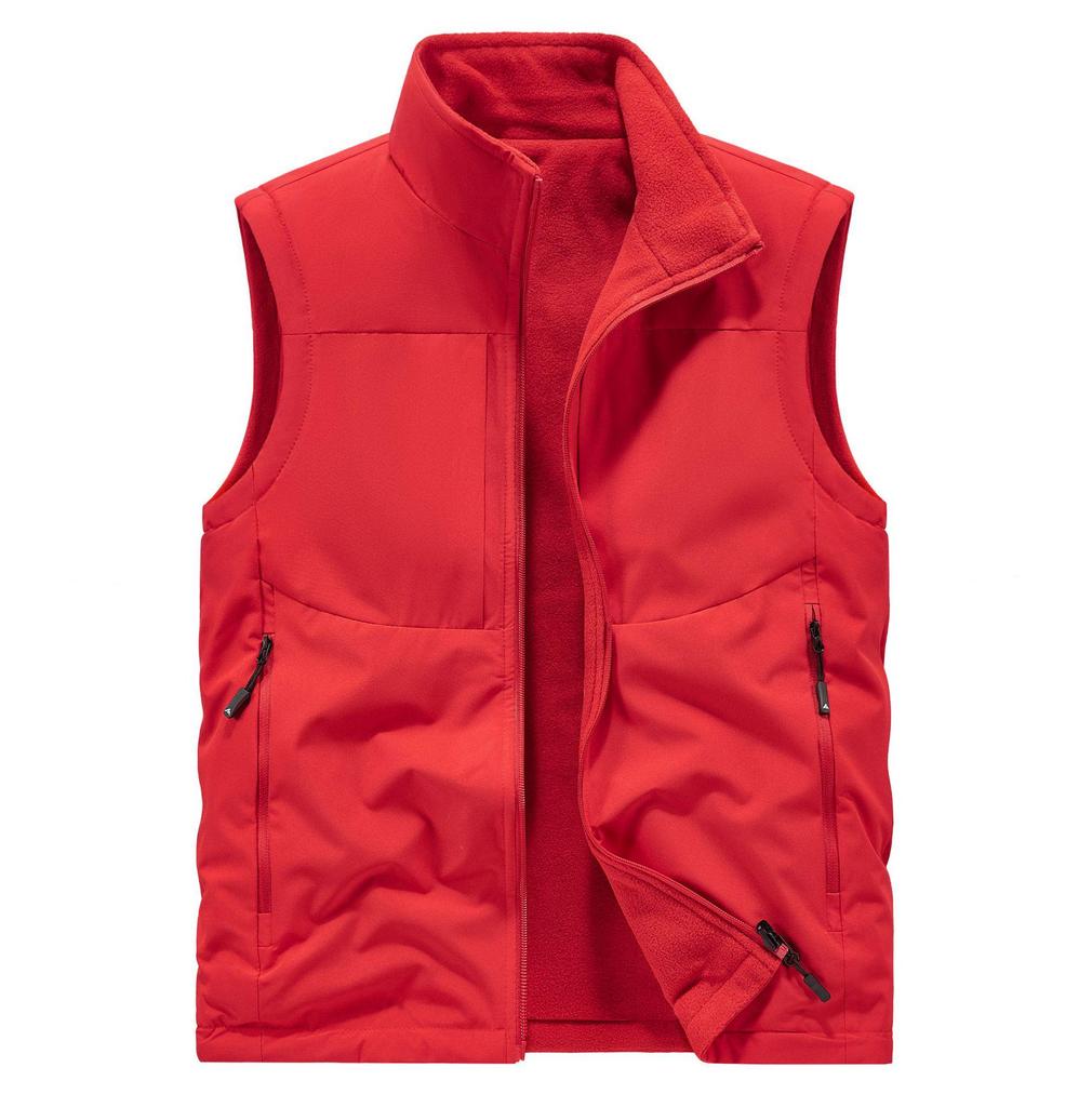 Men's Double-Sided Plush Winter Vest - 2024 Collection, Sleeveless Outerwear, Casual & Warm (Model 8822A)
