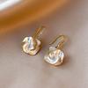 Elegant 2024 Camellia Earrings: Unique Mother-of-Pearl Flower Studs and Dangles for Women