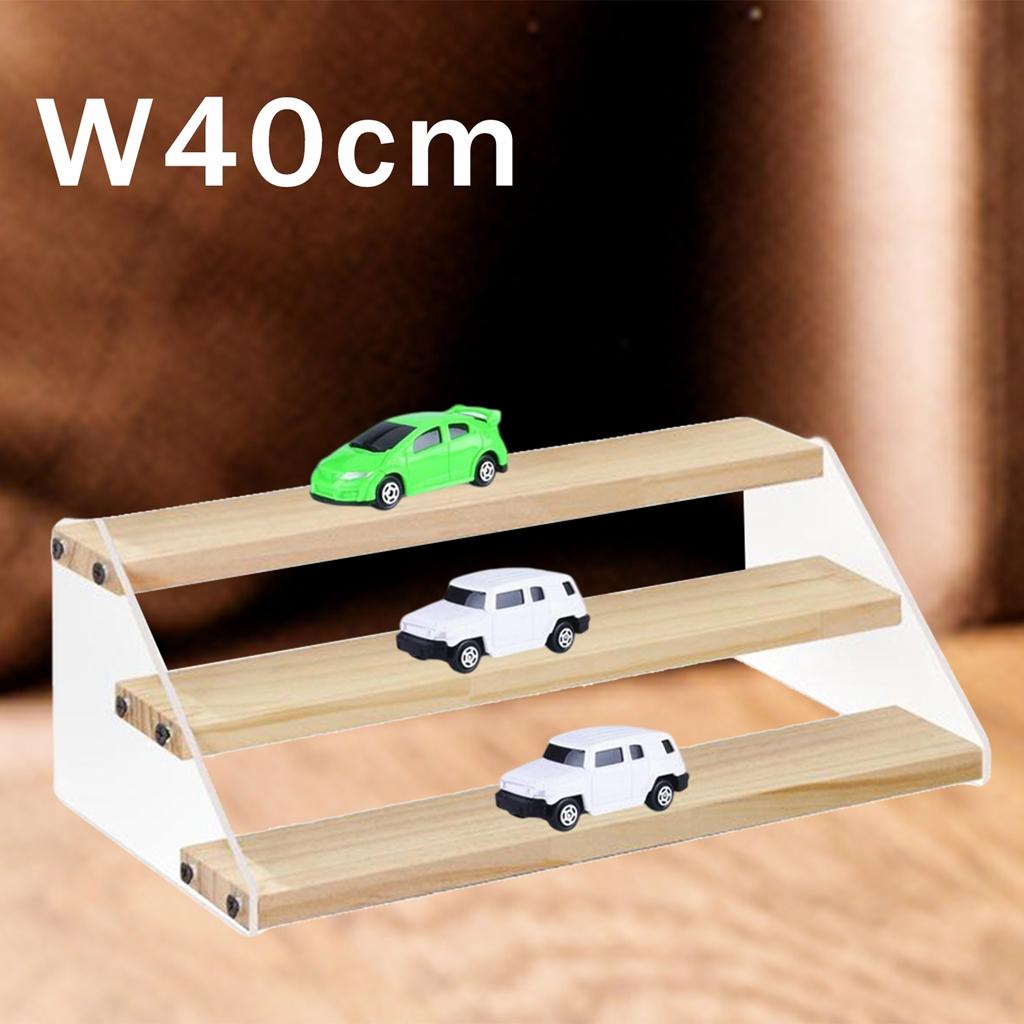 Acrylic Wooden Display Stand Shelf Glasses Cosmetic Doll Ladder Riser Stand