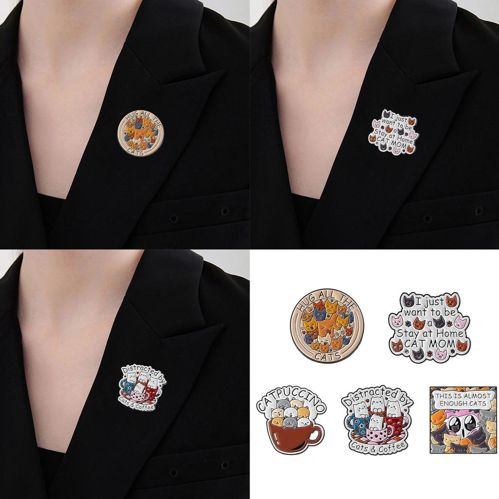 Playful Alphabet Cat Design Enamel Brooch Lightweight Durable Alloy Pet Accessory Lapel Pin Charms For Pets Lovers