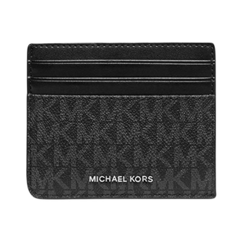 MICHAEL KORS Hudson Iconic Logo Print Presbyopia Details Artificial Leather Card Holder Men s Black чёрный