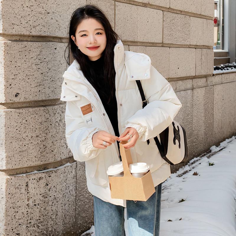 Down Cotton-padded Clothes Women's Short Loose Thickened Hooded Cotton-padded Jackets Korean Version Bread Cotton-padded Jackets