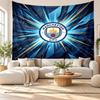 Arazzo da Parete Manchester City, Tessuto Morbido da Appendere, Sfondo Decorativo per Camera da Letto, Arte da Parete per la Casa