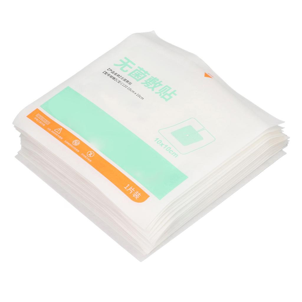 20 Sheets Split Drain Adhesive Bandage T Incision Non Woven Fabrics Feeding Tube Pad for Home and
