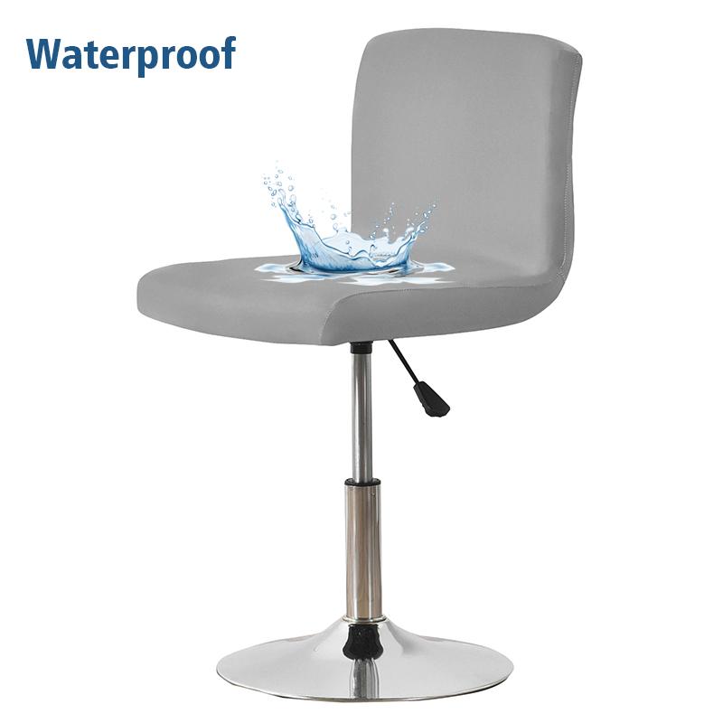 Wasserdichter Barhocker Stuhlbezug Kurze Rückenlehne Büro Drehstuhl Husse Elastischer Sitzbezug für Hotel Bankett Essen