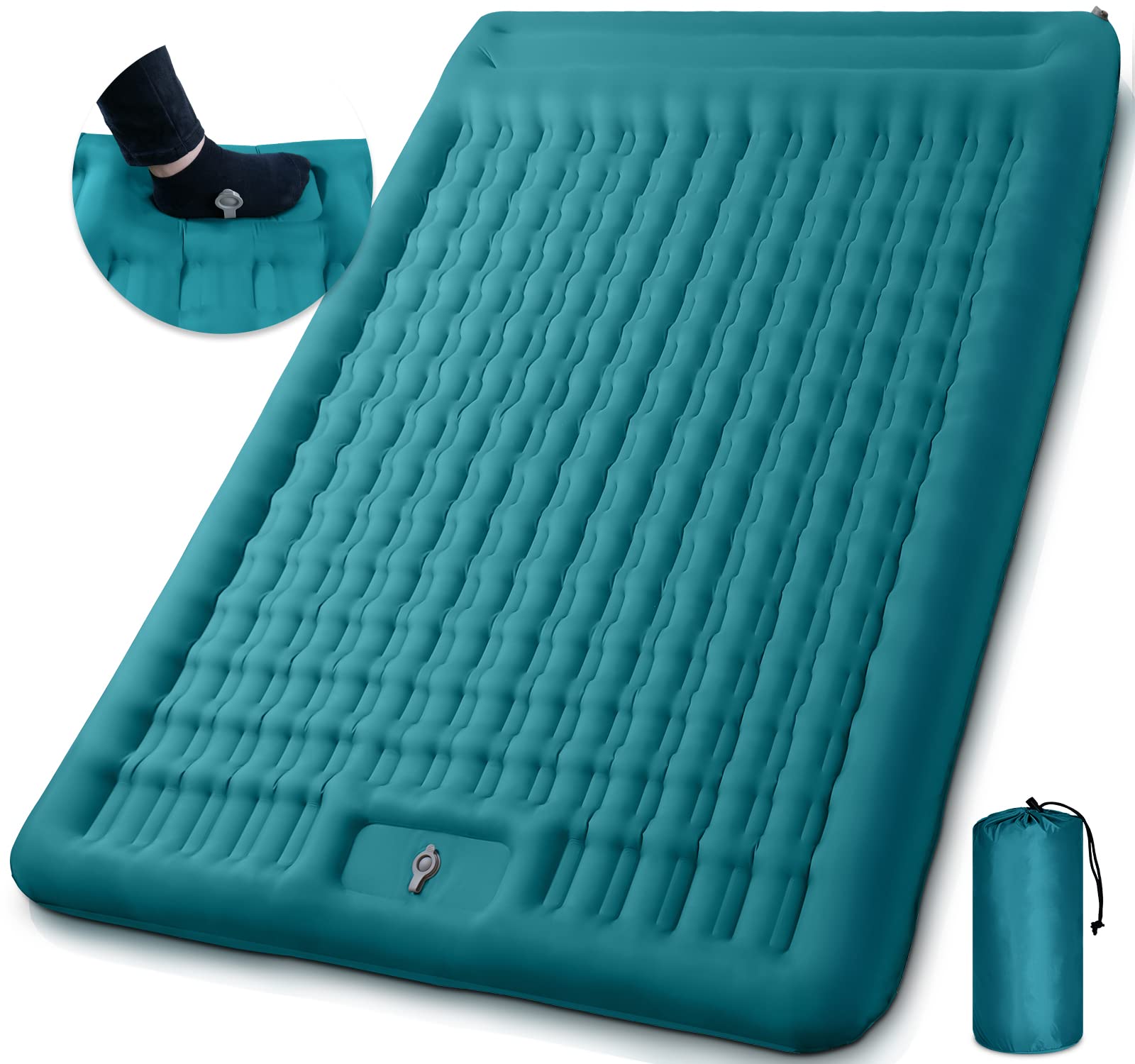 

GDREAMT Двойной надувной компактный для кемпинга 135 см шириной х 12 см Вмещает 2 Включает хранение Идеально для улицы, автомобиля и т. д. Матрас, Матрас, Толстый, Люди, Подушка,