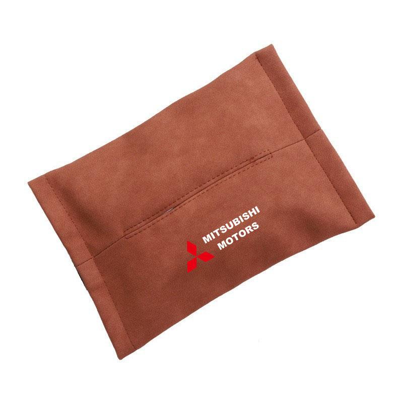Car Tissue Box Leather Auto Paper Towel Storage Bag for Mitsubishi Lancer Mirage Pajero Asx 10 Outlander 3 l200