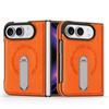 360 Rotating Magnetic Kickstand Skin Feel Leather Case for IPhone Ultra 18 Fold Wide Shockproof Wireless Charge Slim Fit Cover