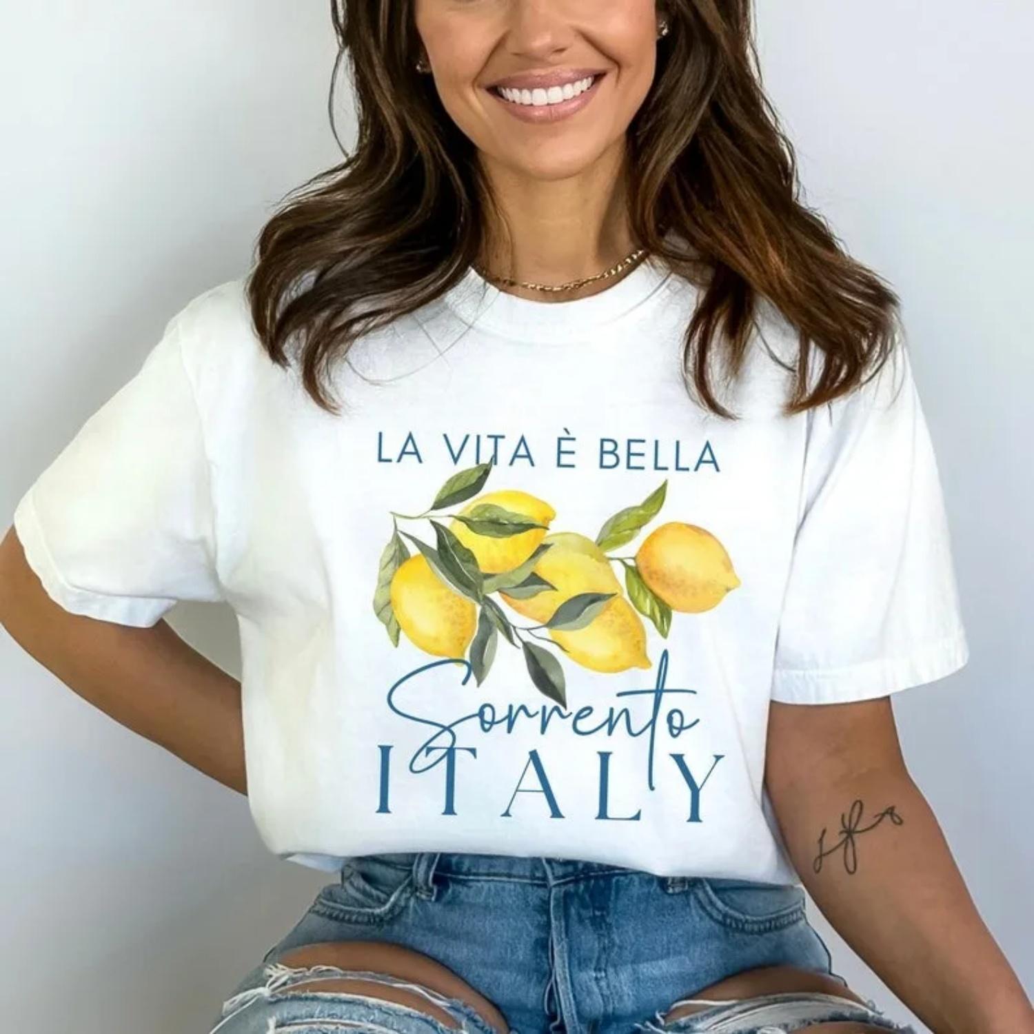 

Cute Short Sleeved T-Shirt Casual Clothes Printed Women s Fashionable O-Neck Summer Top T-Shirt Lemon Pattern Beach Travel T-Shi XXXXXL білий
