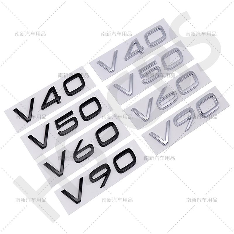 Gloosy V40 V50 V60 V90 Emblem Trunk Label Car Stickers For Volvo Accessories Rear Trunk Logo Displacement Decal Car Styling