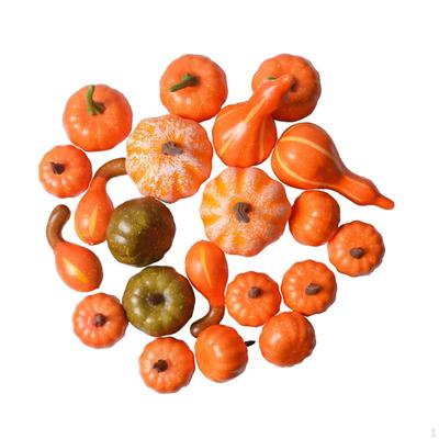 21 Stück Künstliche Kürbisse Dekorative Kaminsims-Ornament Halloween-Dekoration Schaumstoff für