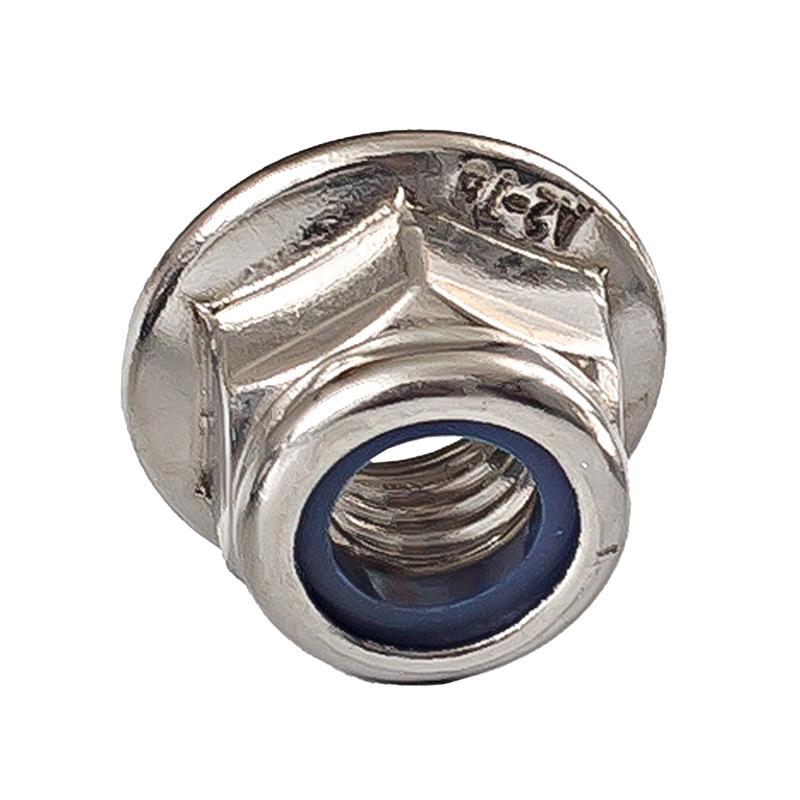 304/316 Edelstahl Anti-Rutsch Nylon/Metall Selbstsichernde Flanschmutter