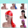 Luxurious Solid Color Durag Headwear Pirate Cap Unisex Hat With Smooth Silk Finish