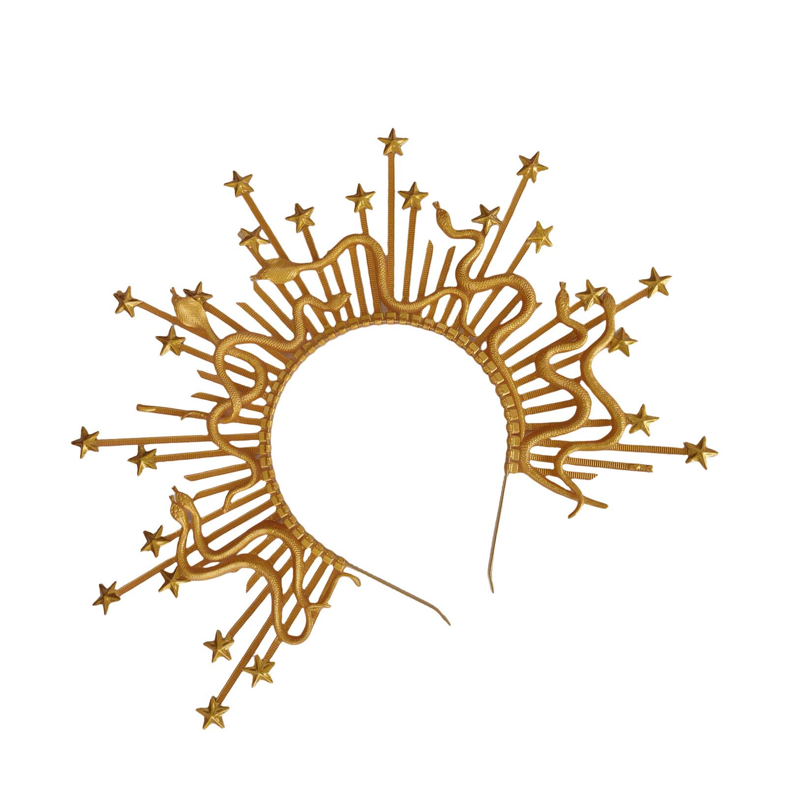 

Головной убор Медузы Золотая Змеиная Корона Мифический Костюм Модный Аксессуар для Модных Женщин Принадлежности для Хэллоуина золотой