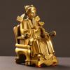 Copper God of Wealth Ornaments Home Office Table Decoration Small Sitting Dragon Chair Office Desk Decor