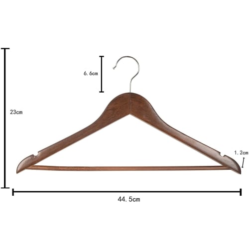 YAMLGHT Wooden Hangers, Natural Maple Wood for Suits, Shirts, Jackets, and Coats, with Thin Non-Slip Grooves, Anti-Deformation Trouser Rail, 360-Degre