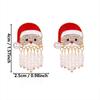 Pearl Adorned Christmas Earrings Rhinestone Decorated Cartoon Dangle Earrings  Xmas Gifts
