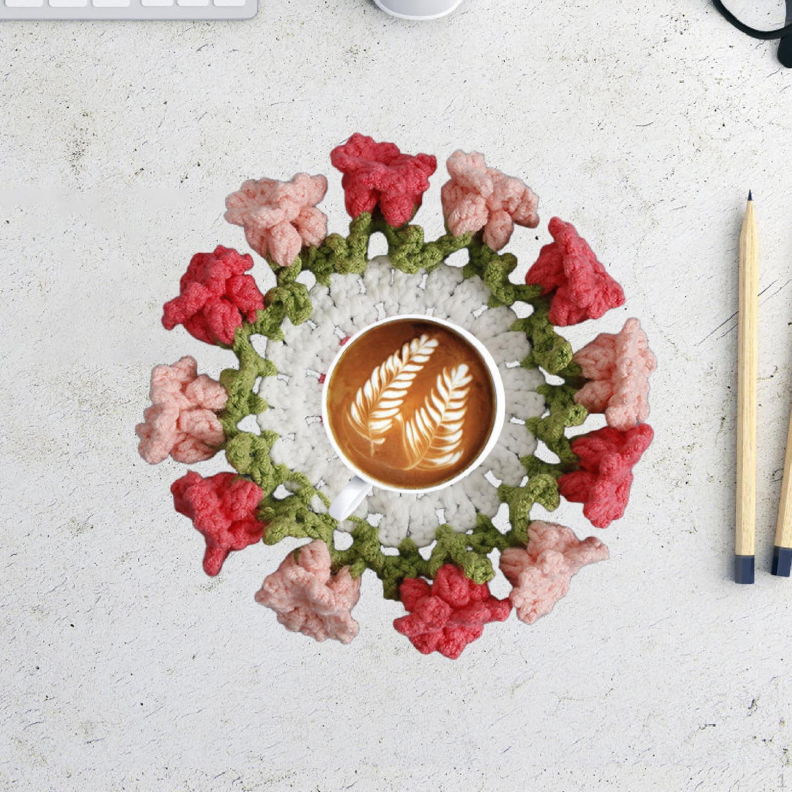 

Coaster Flower Coffee Table Cup Mat Lily of The Valley Protector for