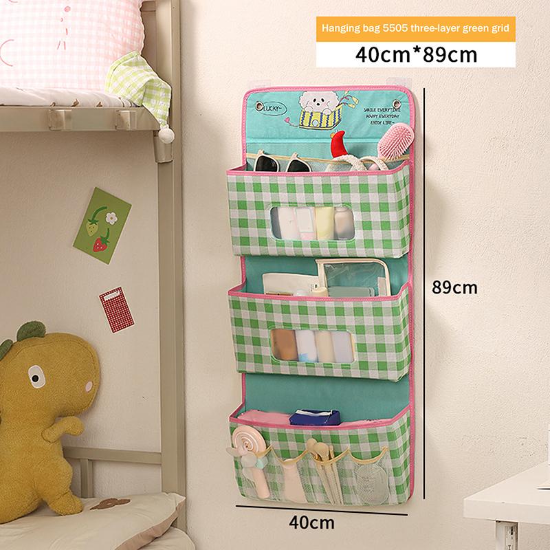 Nordisches Gitter Multifunktionaler Schlafzimmer Wandaufbewahrung Hängebeutel Organizer Nachttisch Tür Mehrschichtiger Hängeaufbewahrungskorb Stoff
