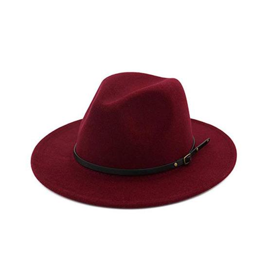 Jazz Cap Wide Brim Breathable Solid Color Fedora Hat Winter Floppy Women Cap Streetwear