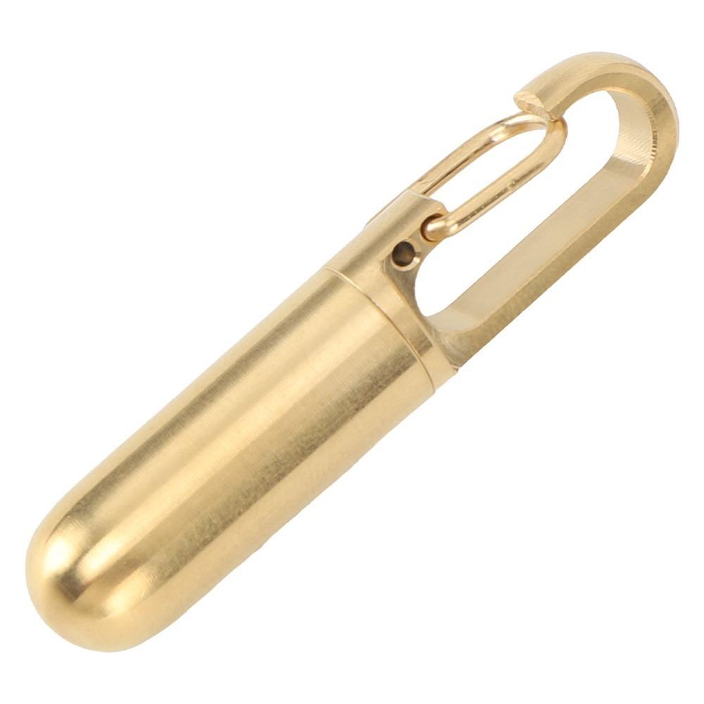 Titanium Alloy Pill Bottle Golden Pill Storage Vial Keychain Style Storage Box  Portable Storage