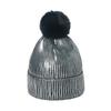 Modische dicke Herbst Winter Herren Damen Mützen Gestrickte Damen Mützen Mützen Pelz Pailletten Bling Mütze Wärmer Haube Damen Freizeitkappe