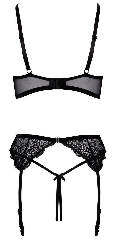 Cottelli Lingerie - Sexy Spitze 3-teiliges Set Schwarz 75B/S