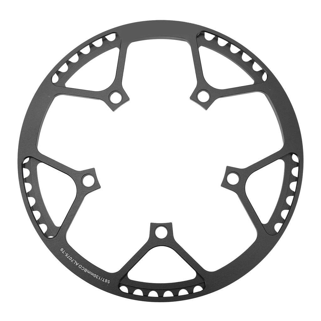 58T Fahrrad Kettenblatt Vollaluminiumlegierung Geringe Dichte Robust Eloxierte Oberfläche Faltrad Kettenrad Schwarz