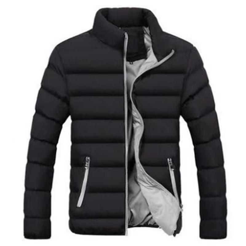 Minimalist Casual Men's Cotton Jacket Solid Color    Lightweight Versatile Winter Daily Top