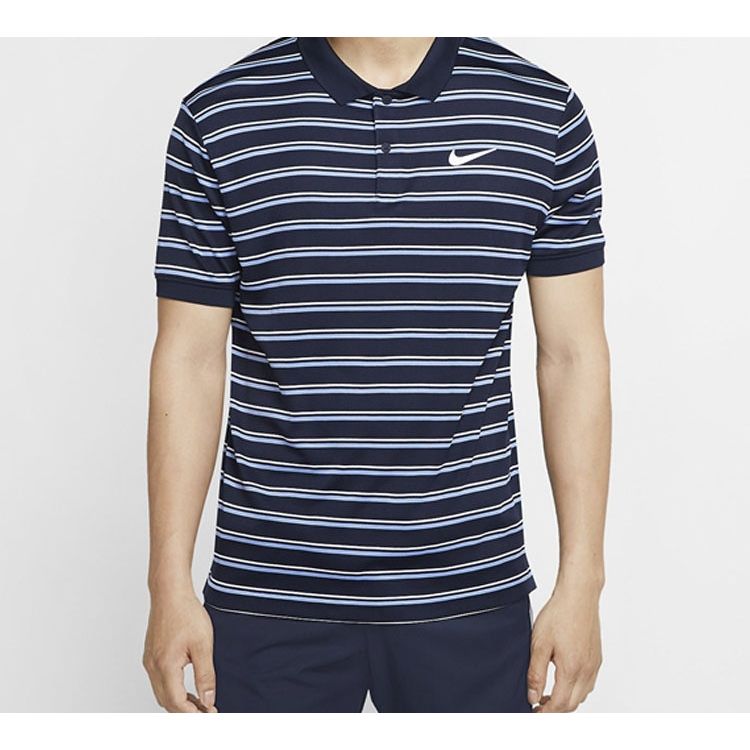 Nike Court Dri-FIT Tennis Polo Short Sleeve T-Shirt Men Tops Blue CI9155-451