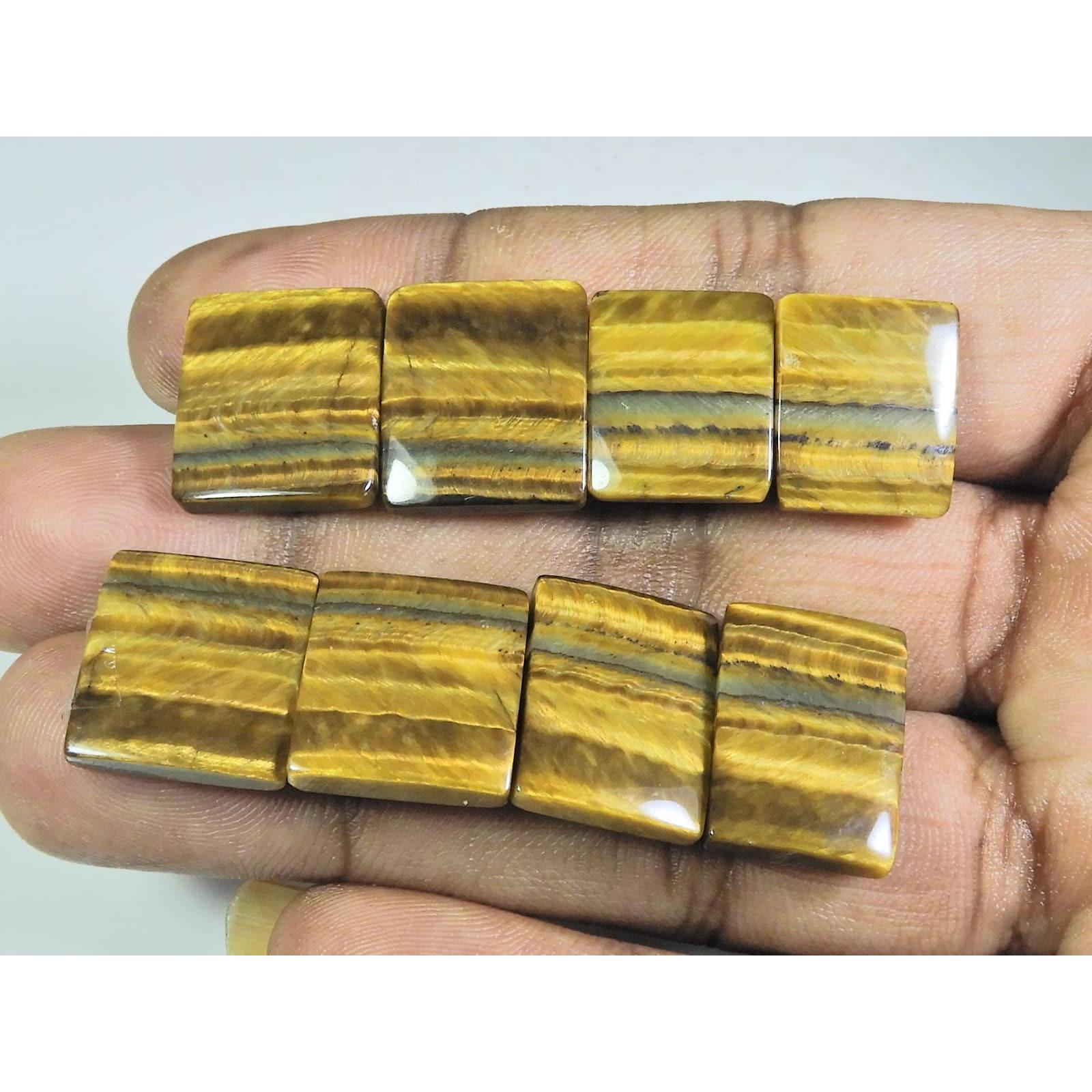 

15-15MM Natural Tiger eye Octagon Matched Pair Loose Gemstone 4 Pair Lot A-625