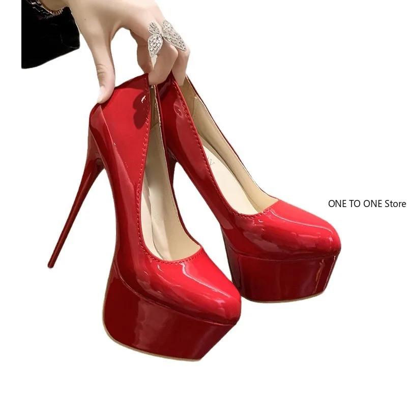 Moda Talla Grande 35-43 Venta Caliente Tacones Finos de 16cm Plataforma Zapatos de Salón Mujer Fiesta Baile Zapatos de Salón Plataforma de 5.5cm Tacones Super Altos Zapatos de Salón de Moda