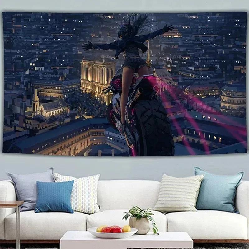 Сексуальная аниме красота гобелен офис гостиная гобелен украшение стены дома гобелен — фото 15