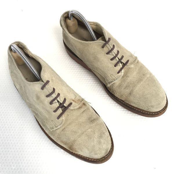 90s USA Made Vintage/COVE SHOE COMPANY/Suede Leather White Bucks Shoes/6.5D/24.5/Beige/Vibram Sole(USED)