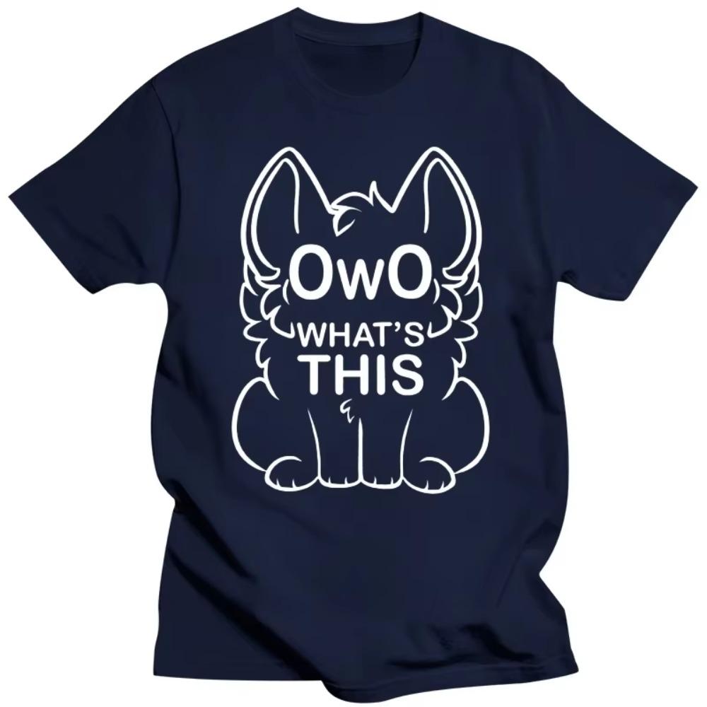 OwO Co je tohle? - bílé tričko s textem owo whats meme vtipné chlupaté roztomilé memy internetový slang