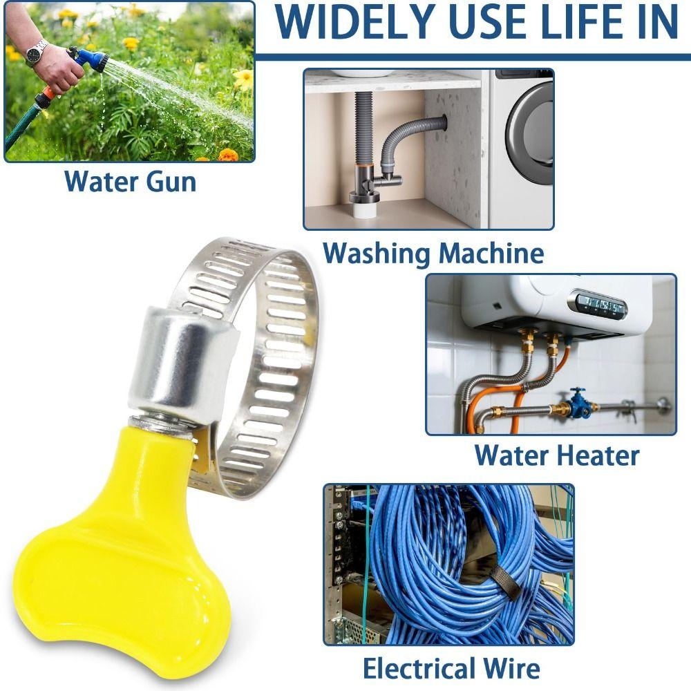 30pcs Hand Twist Design Stainless Steel Hose Clamps Worm Gear Hose Clamp  Air Pipe